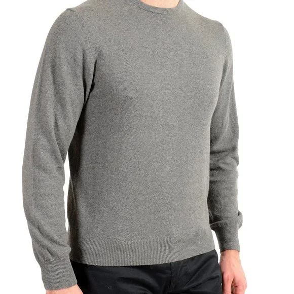 Pierre Balmain Men's Gray Wool Cashmere Crewneck Pullover Sweater